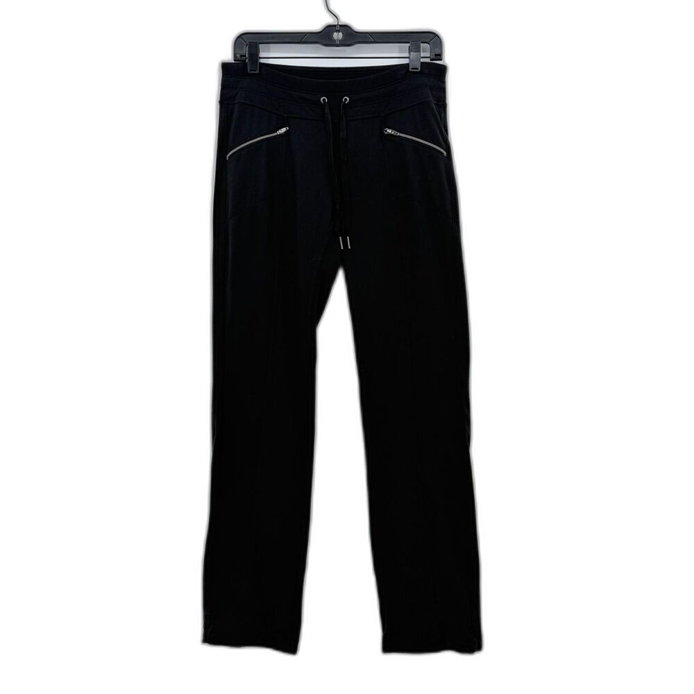 Athleta Black Pull on Straight Leg Draw String Athleisure Pants Small Runs Big